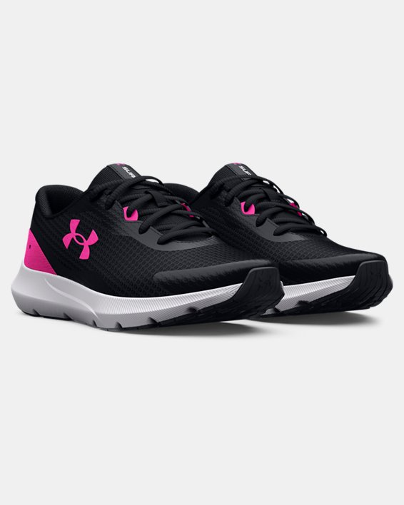 Women's UA Surge 3 Running Shoes, Black, pdpMainDesktop image number 3